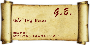 Gálfy Bese névjegykártya